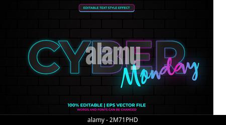Cyber Monday modifiable 3D effet de style de texte Illustration de Vecteur