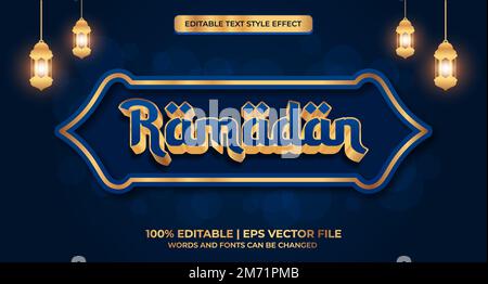 Effet de texte modifiable de Ramadan kareem Illustration de Vecteur