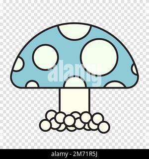 Champignon de dessin animé isolé sur l'arrière-plan. Icône d'illustration en forme de champignon. Icône de vecteur champignon en style de dessin animé Illustration de Vecteur