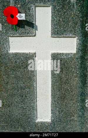 Hamilton, Nouvelle-Zélande - 25 avril 2010; pierres tombales des soldats tombés dans le cimetière Banque D'Images