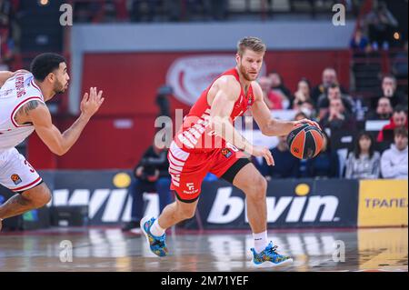 Athènes, Lombardie, Grèce. 6th janvier 2023. 0 THOMAS WALKUP de l'Olympiacos Pirée pendant l'Euroligue, Round 17, match entre l'Olympiacos Pirée et EA7 Emporio Armani Milan au Stade de la paix et de l'amitié sur 6 janvier 2023 à Athènes, Grèce. (Credit image: © Stefanos Kyriazis/ZUMA Press Wire) Credit: ZUMA Press, Inc./Alamy Live News Banque D'Images