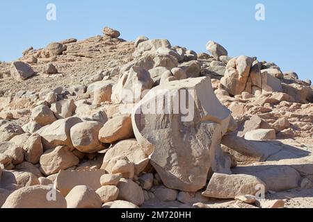 L'île Seheil d'Assouan, la plus connue pour la sculpture de la famine Banque D'Images