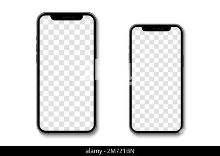 Modèles réalistes de smartphone. Téléphone portable 3D avec ombre. Collection de maquettes pour smartphone. Vue avant du périphérique. Illustration vectorielle Illustration de Vecteur