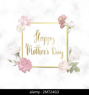 Vecteur carré de l'écusson Happy Mother's Day Illustration de Vecteur