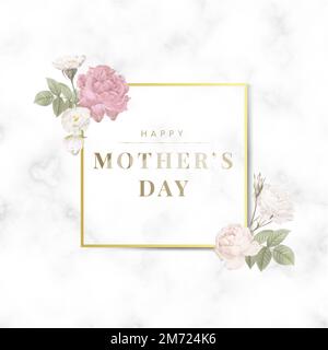 Vecteur carré de l'écusson Happy Mother's Day Illustration de Vecteur