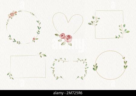 Collection vectorielle pour couronne à fleurs Doodle Illustration de Vecteur