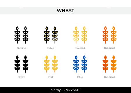 icône blé dans un style différent. icônes de vecteur de blé conçues en contour, plein, coloré, rempli, dégradé, et un style plat. Symbole, illustration du logo. VE Illustration de Vecteur