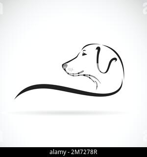 Image vectorielle de la tête d'un chien du labrador sur fond blanc. Illustration vectorielle superposée facile à modifier. Illustration de Vecteur