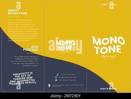 Maquette de modèle de brochure d'entreprise monotone Illustration de Vecteur