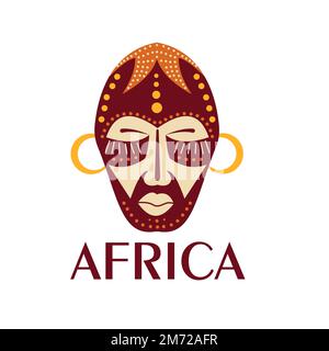 Modèle sans couture avec masques tribaux africains. Doodle. Illustration vectorielle. Symbole africain. Illustration de Vecteur