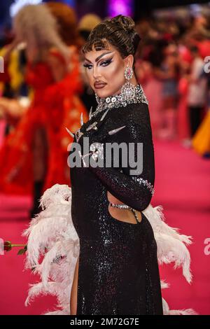 Londres, Royaume-Uni. 06th janvier 2023. A'Whora au lancement de RuPaul Drag con UK 2023 à Londres. Crédit : SOPA Images Limited/Alamy Live News Banque D'Images