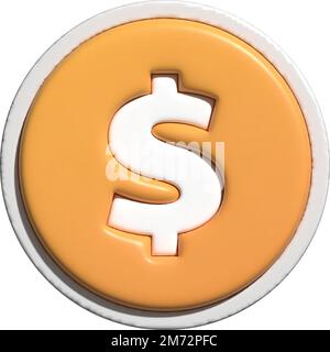 Un Bitcoin avec une icône de dollar orange Illustration de Vecteur