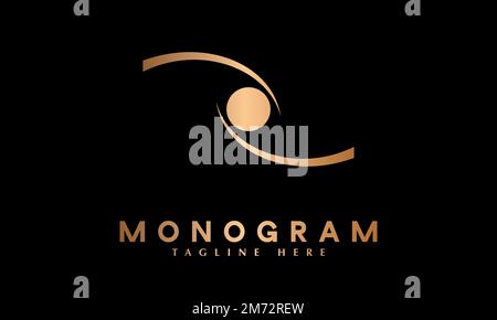 Modèle de monogramme vectoriel de logo Technology Eye Illustration de Vecteur