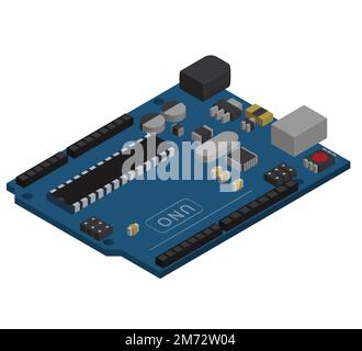 conception vectorielle 3D de la carte Arduino uno Illustration de Vecteur