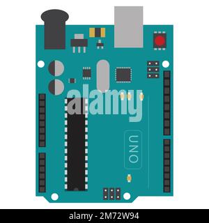 Conception vectorielle du microcontrôleur Arduino uno Illustration de Vecteur