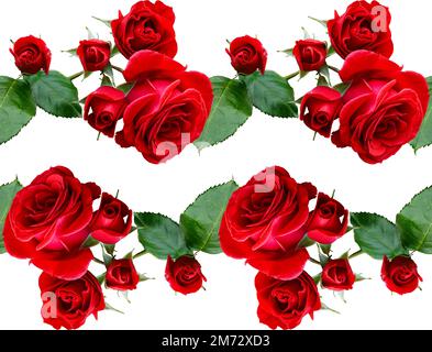 roses rouges,sans couture élément de composition,design de cadre floral,bannière,invitation de mariage,poster,emballage de produit,cartes de vœux,anniversaires,valentin Banque D'Images