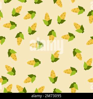Motif maïs sans couture joli fond. Motif vectoriel mignon corns sans couture isolé. Arrière-plan sans couture pour le maïs. Illustration vectorielle Illustration de Vecteur