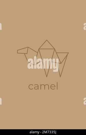 camel origami. Motif abstrait de dessin de chameau. Origami animal. Art. De la ligne d'animaux Illustration du contour de l'atelier pour animaux de compagnie. Illustration vectorielle Illustration de Vecteur