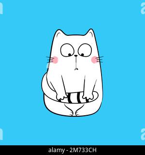 Chien mignon chat. Personnage de dessin animé amusant. Illustration de Vecteur