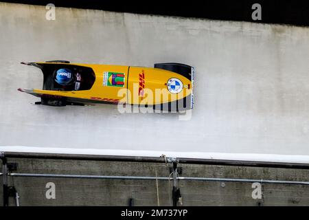 WINTERBERG, ALLEMAGNE - JANVIER 7 : Laura Nolte d'Allemagne participe à la compétition chaleur 2 du Monobob féminin lors de la coupe du monde BMW IBSF Bob & Skeleton à la Veltins-EisArena sur 7 janvier 2023 à Winterberg, Allemagne (photo de Patrick Goosen/Orange Pictures) Banque D'Images