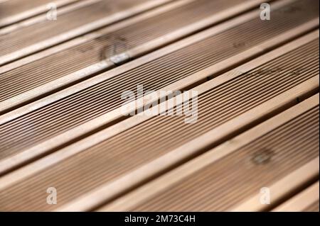 Plate-forme de planches en bois, vue rapprochée, fond naturel Banque D'Images