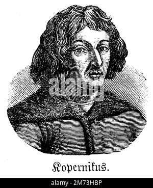 Nicolaus Copernicus (1473-1543), mathématicien et astronome polonais , (livre d'images, 1881), Nikolaus Kopernikus (1473-1543), Polnischer Astronom, Mathematiker, preußischer Politiker und Kirchenfunktionär der Renaissance, Nicolas Copernic (1473-1543), médecin et astronaute polonais Banque D'Images