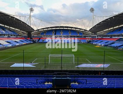 Bolton, Royaume-Uni. 07th janvier 2023. Vue générale du stade de l'Université de Bolton lors du match de la Sky Bet League 1 Bolton Wanderers contre Plymouth Argyle au stade de l'Université de Bolton, Bolton, Royaume-Uni, 7th janvier 2023 (photo de Stanley Kasala/News Images) à Bolton, Royaume-Uni, le 1/7/2023. (Photo de Stanley Kasala/News Images/Sipa USA) crédit: SIPA USA/Alay Live News Banque D'Images