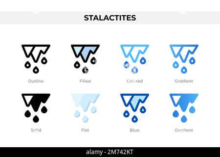 Icônes stalactites de style différent. Icônes de stalactites définies. Symbole de congé. Différentes icônes de style sont définies. Illustration vectorielle Illustration de Vecteur