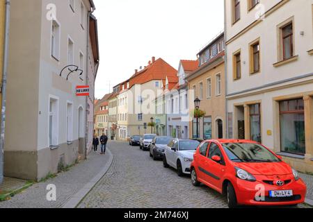 23 octobre 2022 - Dippoldiswalde en Allemagne: Vieille ville rénovée avec amour d'une petite ville d'Allemagne de l'est Banque D'Images