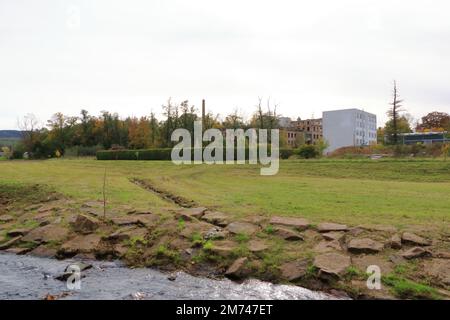 23 octobre 2022 - Dippoldiswalde en Allemagne : bâtiments industriels anciens et pourris Banque D'Images