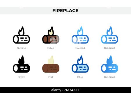 Icônes de cheminée dans un style différent. Icônes de cheminée. Symbole de congé. Différentes icônes de style sont définies. Illustration vectorielle Illustration de Vecteur