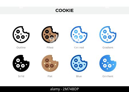 Icônes de cookies dans un style différent. Icônes de cookie définies. Symbole de congé. Différentes icônes de style sont définies. Illustration vectorielle Illustration de Vecteur