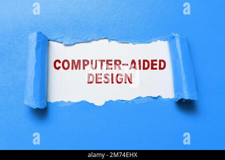 Écriture affichant le texte conception assistée par ordinateur. Création industrielle de photo CAO conceptuelle à l'aide de dispositifs électroniques Banque D'Images
