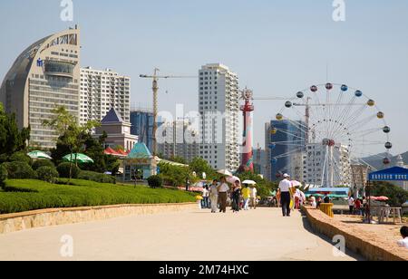 La scène de la plage à Dalian Banque D'Images