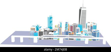 Silhouette d'immeuble d'appartements dans le centre-ville. Illustration de Vecteur