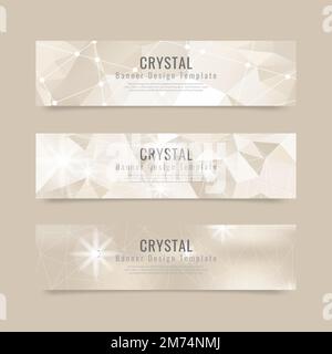 Bannière texturée beige cristal vecteur modèle Illustration de Vecteur