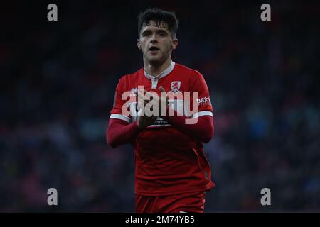 Middlesborough, Royaume-Uni. 7th janvier 2023. Ryan Giles de Middlesbrough lors du troisième tour de la coupe FA entre Middlesbrough et Brighton et Hove Albion au stade Riverside, Middlesbrough, le samedi 7th janvier 2023. (Crédit : Michael Driver | MI News) crédit : MI News & Sport /Alay Live News Banque D'Images