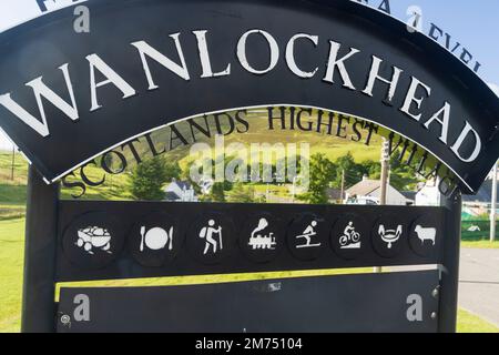 Wanlockhead, le plus haut village d'Écosse au-dessus du niveau de la mer à 1531ft, 466m Banque D'Images