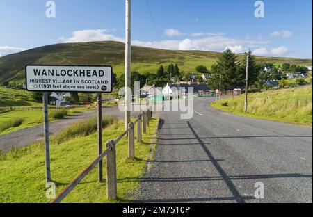 Wanlockhead, le plus haut village d'Écosse au-dessus du niveau de la mer à 1531ft, 466m Banque D'Images