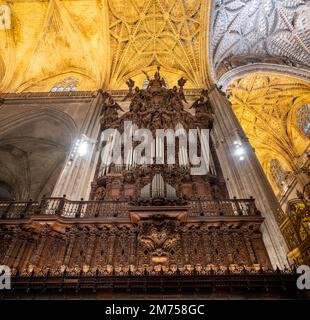 L'orgue de la cathédrale de Séville Banque D'Images