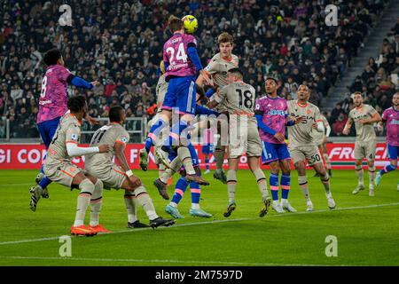 Turin, Italie. 07th janvier 2023. Turin. Série Un match de la ligue Tim valable pour le championnat 2022/2023 Juventus vs Udinese au stade Allianz sur la photo: Daniele Rugani crédit: Agence photo indépendante/Alamy Live News Banque D'Images