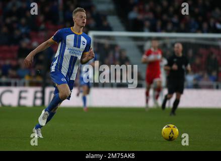 Middlesborough, Royaume-Uni. 7th janvier 2023. Brighton et Hove Albion Jan Paul van Hecke lors du troisième tour de la coupe FA entre Middlesbrough et Brighton et Hove Albion au stade Riverside, à Middlesbrough, le samedi 7th janvier 2023. (Crédit : Michael Driver | MI News) crédit : MI News & Sport /Alay Live News Banque D'Images