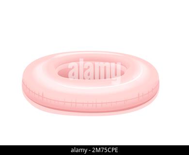 Illustration vectorielle de l'anneau de natation en caoutchouc de couleur rose isolée sur fond blanc Illustration de Vecteur
