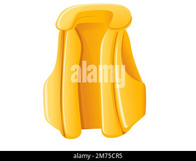 Gilet de sauvetage jaune vif illustration vectorielle isolée sur fond blanc Illustration de Vecteur