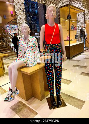 Nice, France, LVMH, Louis Vuitton Luxury clothing Shop Window Display,  detail, designer store with mannequins Stock Photo - Alamy