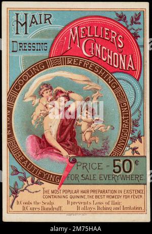 Publicité pour la coiffure Cinchona de Millier, vers 1900 Banque D'Images