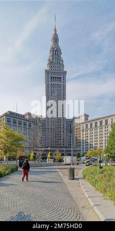 Tower City Centre, une icône de Cleveland, contient des bureaux, hôtel, casino, centre commercial et centre de transport. Le monument de 15 hectares a été construit en 1923-1962. Banque D'Images