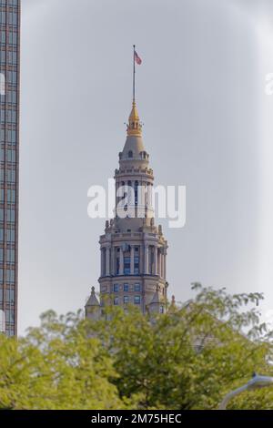 Tower City Centre, une icône de Cleveland, contient des bureaux, hôtel, casino, centre commercial et centre de transport. Le monument de 15 hectares a été construit en 1923-1962. Banque D'Images