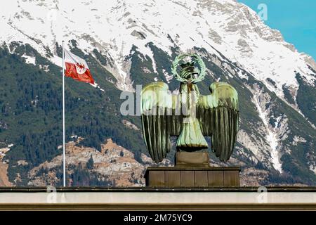 Innsbruck, Autriche - décembre 2022 : vue sur le Befreiungsdenkmal - mémorial de la guerre de libération, monument dédié à ceux qui sont morts dans la lutte de FO Banque D'Images