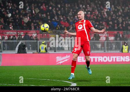 Luca Caldirola (AC Monza) pendant le championnat italien série Un match de football entre AC Monza et FC Internazionale sur 7 janvier 2023 au stade U-Power à Monza, Italie - photo Morgese-Rossini / DPPI Banque D'Images